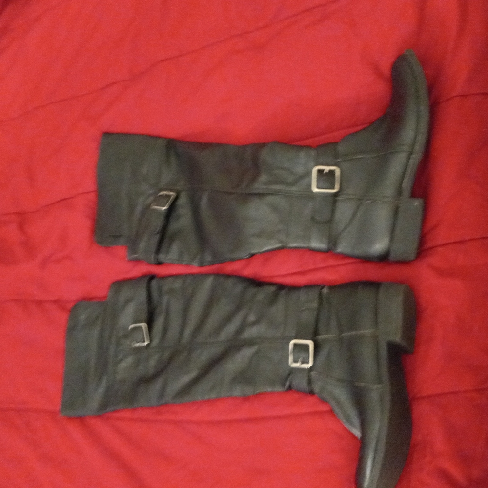 Copy Zip Up Knee Boots